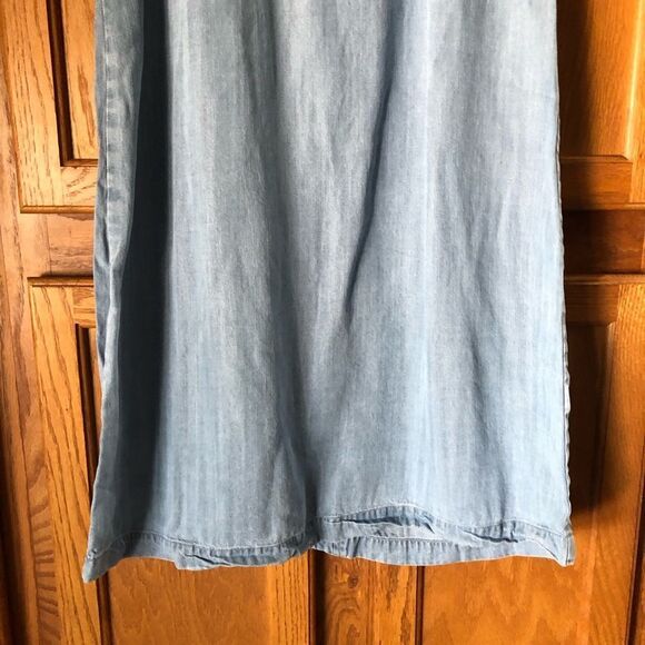 Neiman Marcus Native Embroidered Chambray Sleeveless Mini Dress - 4 - Picture 5 of 12